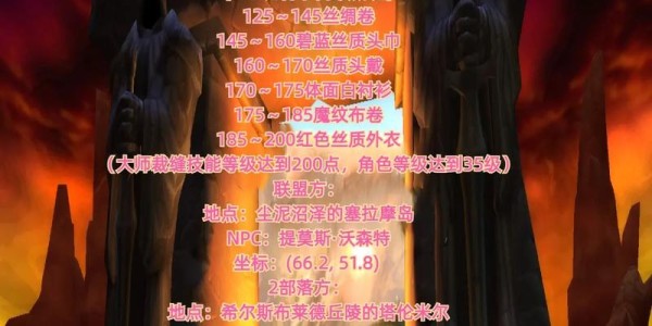 怀旧服裁缝职业快速升级指南