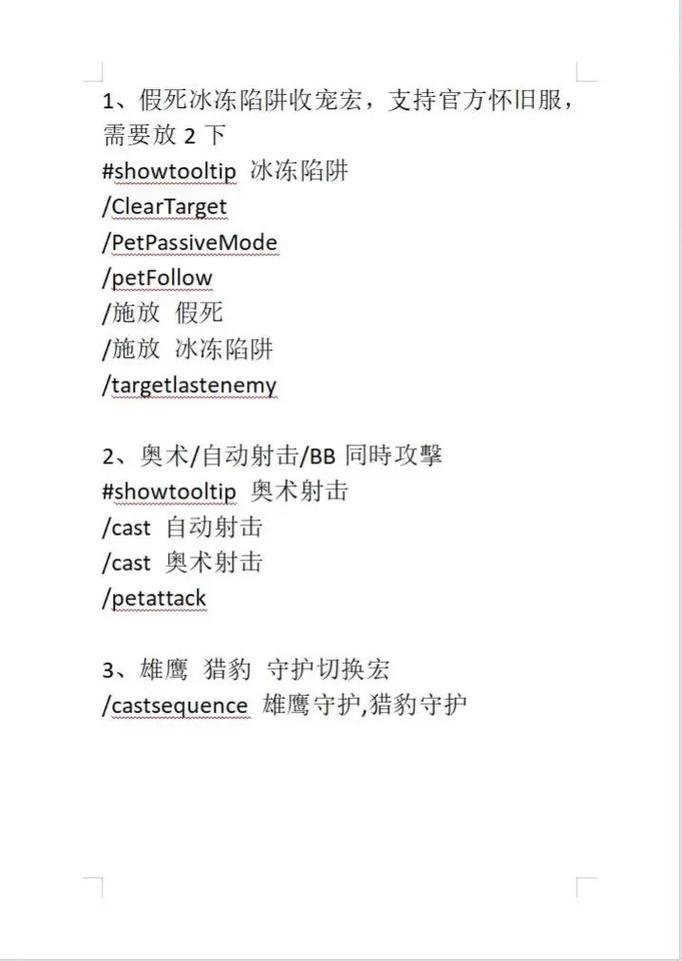 魔兽世界怀旧服猎人宏命令全解析